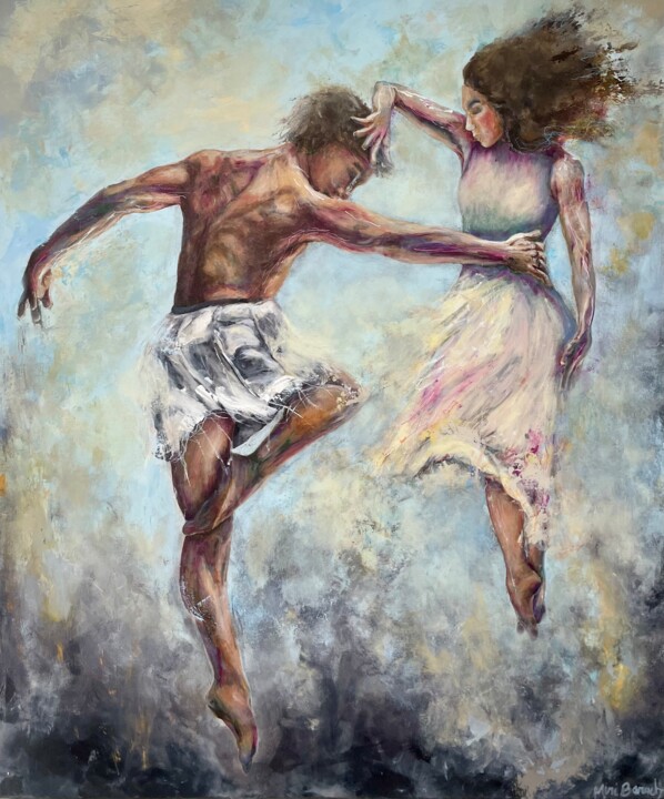 Pintura titulada "Roman Dancers" por Miri Baruch, Obra de arte original, Acrílico