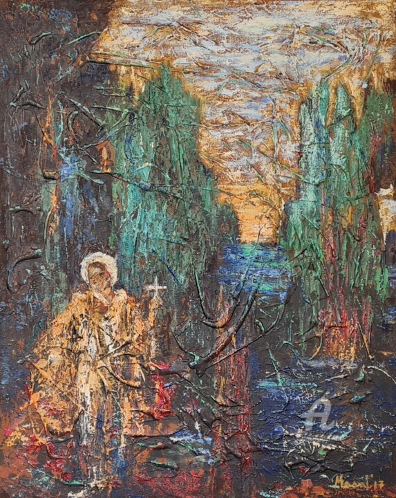 Peinture intitulée "Auferstehung" par Mirsada Masal, Œuvre d'art originale, Huile Monté sur Châssis en bois