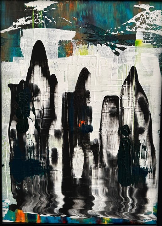 Картина под названием "Город 3" - Mishel Larsen, Подлинное произведение искусства, Акрил