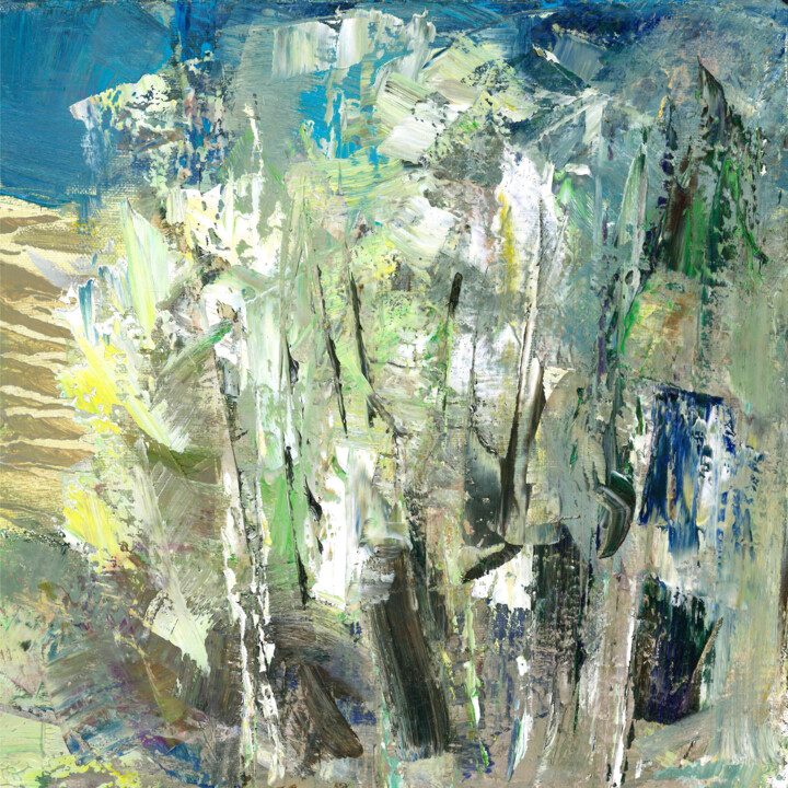 Pintura intitulada "trees under the sun" por Mishyra Vladimir, Obras de arte originais, Óleo
