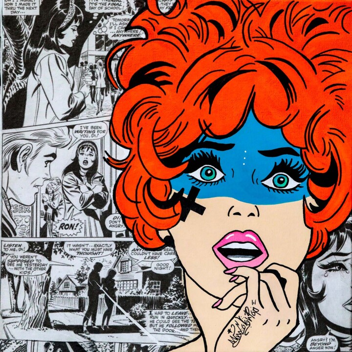 Schilderij getiteld "Miss Color Pop Loui…" door Miss Color Pop, Origineel Kunstwerk, Acryl Gemonteerd op Frame voor houten b…