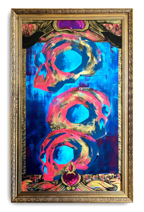 Painting titled "CAVALIERS" by Miss Vitriol, Original Artwork, Acrylic Mounted on Wood Stretcher frame