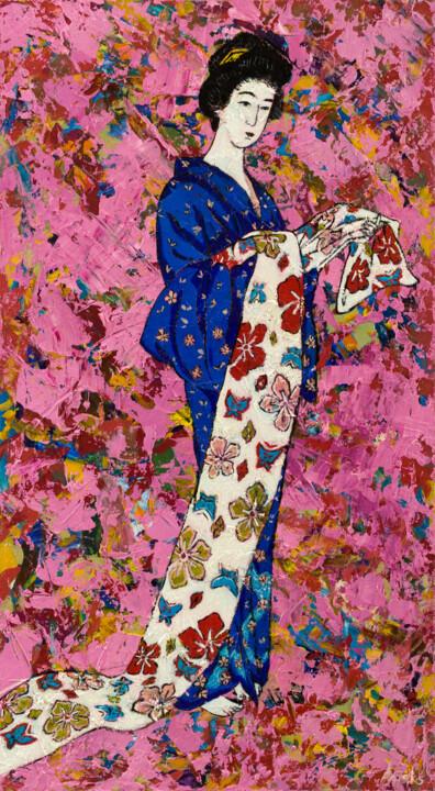 "Woman in Summer Kim…" başlıklı Tablo Mk Anisko tarafından, Orijinal sanat, Petrol Ahşap panel üzerine monte edilmiş