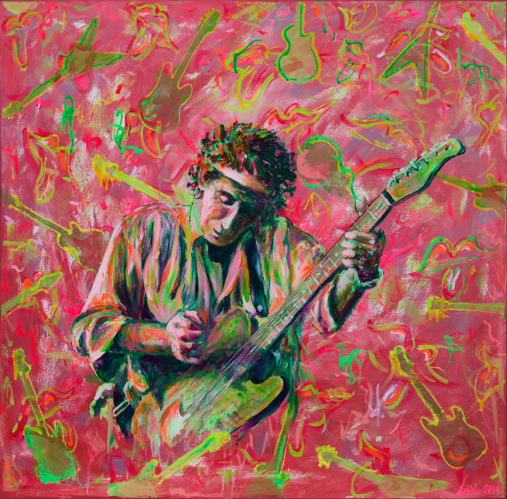 Malarstwo zatytułowany „Keith Richards” autorstwa Mk Anisko, Oryginalna praca, Akryl