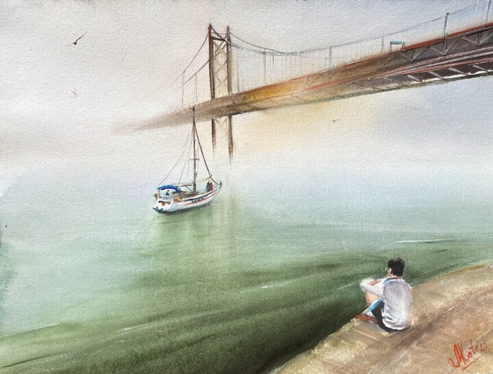 Pintura titulada "Bridge" por Mkate, Obra de arte original, Acuarela