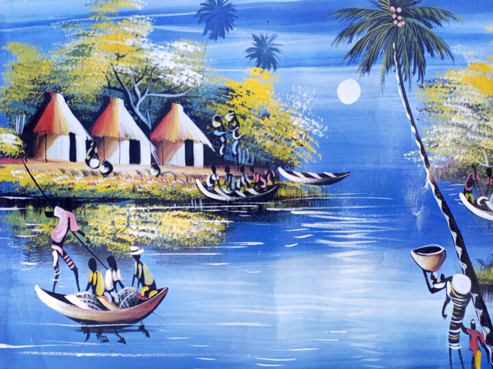 Fishing Art, Painting by Jafeth Moiane