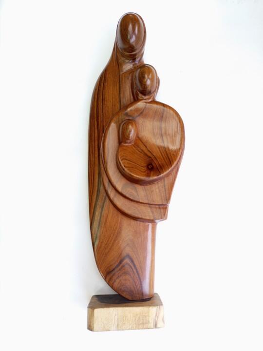 Sculpture titled "Holy family statue,…" by Jafeth Moiane, Original Artwork, Wood