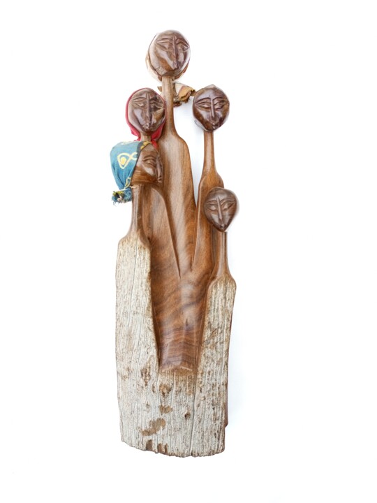 Sculpture intitulée "African women art,…" par Jafeth Moiane, Œuvre d'art originale, Bois