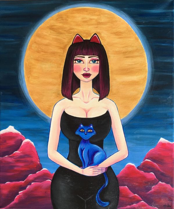 Pintura titulada "The Maiden and the…" por Mkna, Obra de arte original, Acrílico