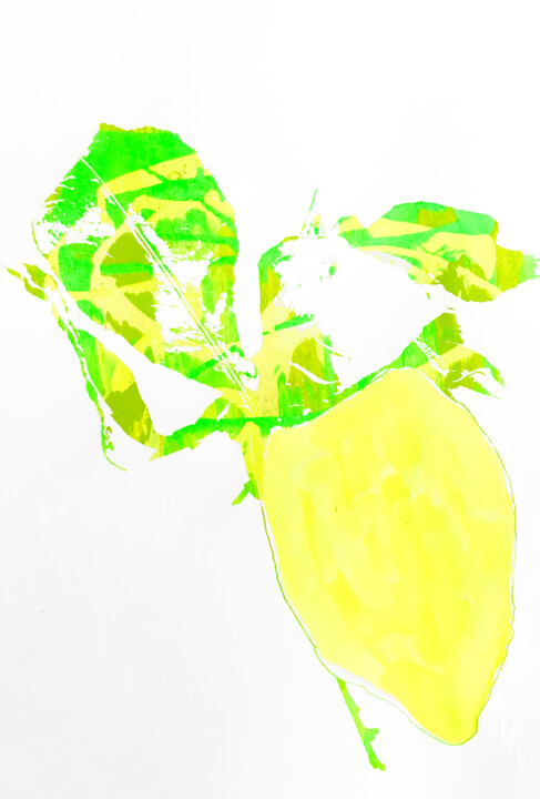 Digitale Kunst getiteld "Crazy Lemon" door Mnstudio, Origineel Kunstwerk, Digitaal Schilderwerk