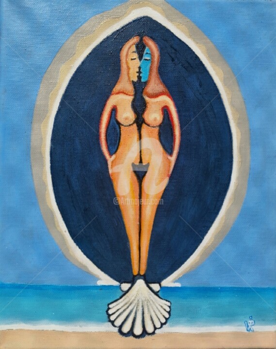 Painting titled "Venus rising from t…" by Modern Art, Original Artwork, Oil