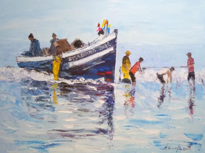 "Retour de pêche 31" başlıklı Tablo Mohammed Bouafia tarafından, Orijinal sanat, Akrilik
