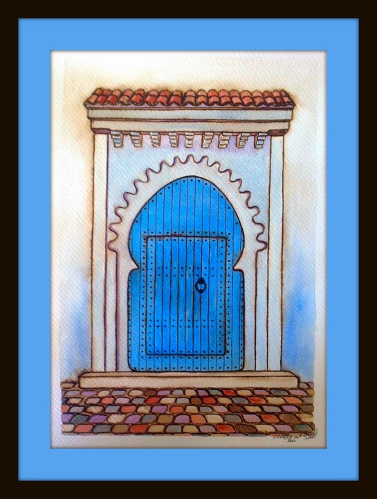 "La Porte Bleu" başlıklı Tablo Mohammed Chaara tarafından, Orijinal sanat