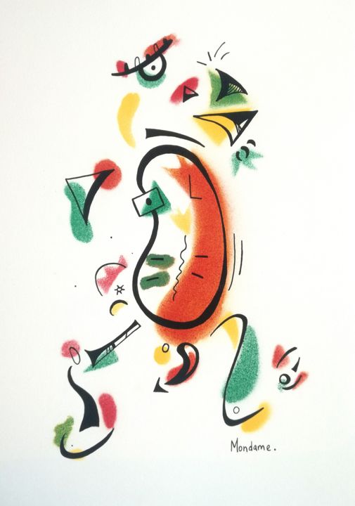 Peinture intitulée "O (monoboule)" par Mondame, Œuvre d'art originale, Acrylique
