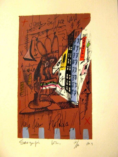 Schilderij getiteld "s-t" door Pepe Moreno, Origineel Kunstwerk, Olie