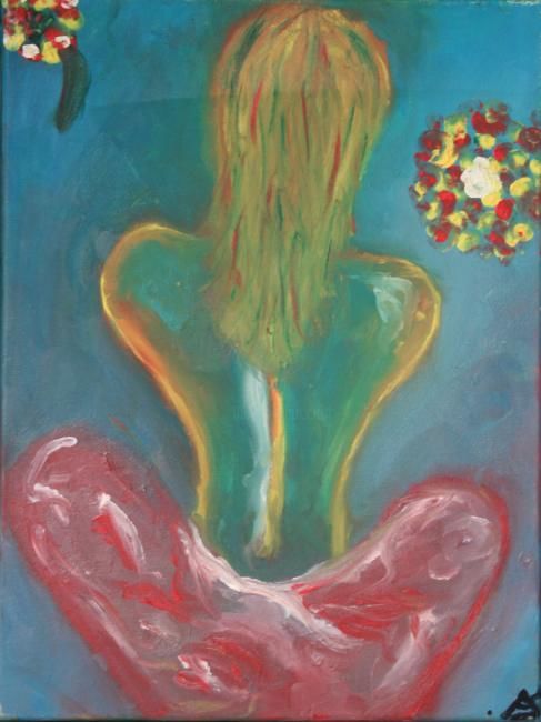 Malerei mit dem Titel "flower power" von Andreia Sousa, Original-Kunstwerk