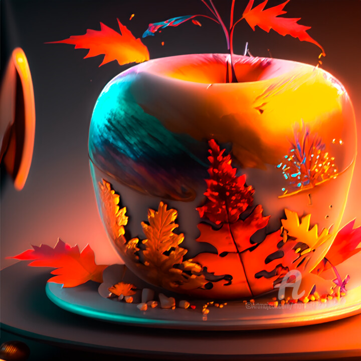 「"APPLE AUTUMN"」というタイトルのデジタルアーツ Morten Klementsenによって, オリジナルのアートワーク, デジタル絵画