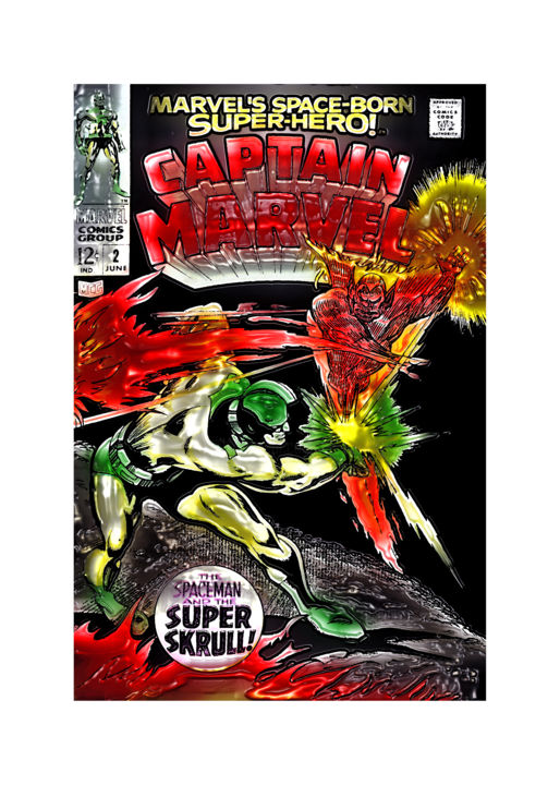 Digitale Kunst mit dem Titel "Captain Marvel n°2…" von Pascal Moulin, Original-Kunstwerk, 2D digitale Arbeit