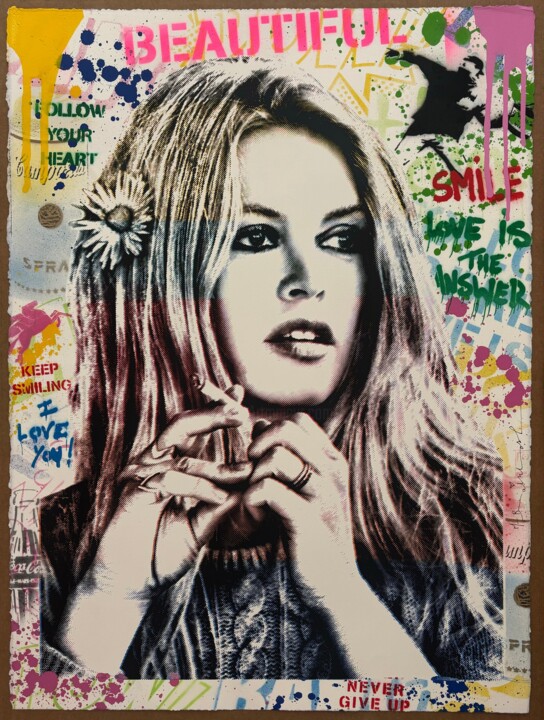 Painting titled "The One and Only, BB" by Mr. Brainwash, Original Artwork, Acrylic