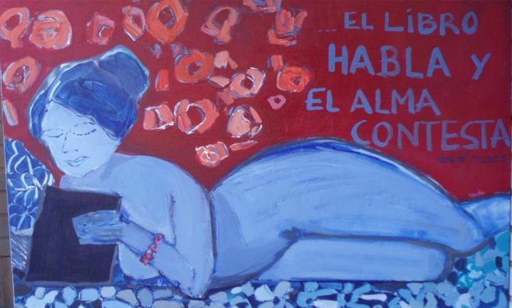 Pintura titulada "El libro, el alma" por Marisa Rodríguez Alonso, Obra de arte original, Oleo