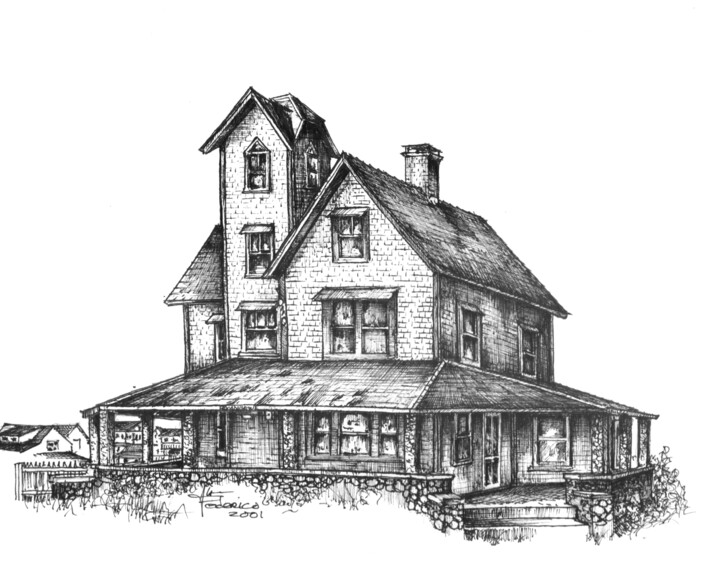 Tekening getiteld "Grand House of Matu…" door Alyn Federico, Origineel Kunstwerk, Inkt