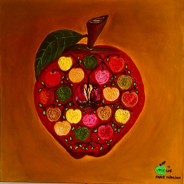 Pintura titulada "Pomme d’ Amour" por Ma Lovelie Albarracin, Obra de arte original, Acrílico
