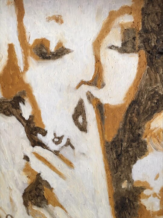 Malerei mit dem Titel "Mariline et le Doig…" von Audran, Original-Kunstwerk, Pigmente Auf Keilrahmen aus Holz montiert