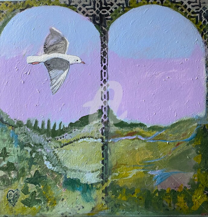 Картина под названием ""Toscane"" - Myriam Van Calster, Подлинное произведение искусства, Акрил Установлен на Деревянная рам…