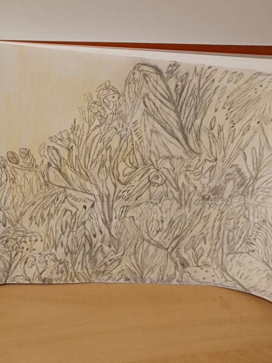 「Forêt」というタイトルの描画 Myriam Rouffiangeによって, オリジナルのアートワーク, 鉛筆