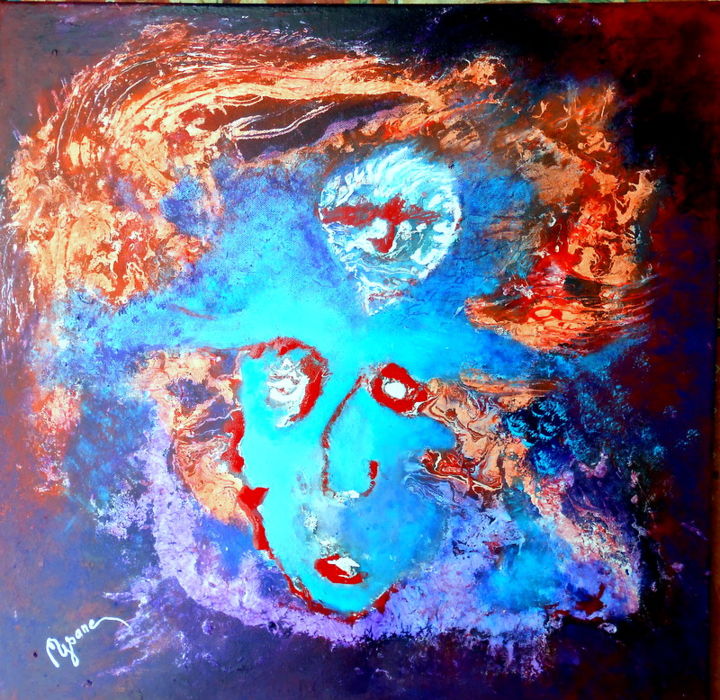 Pintura titulada "le-coeur-de-mon-ame…" por Mysane, Obra de arte original, Otro