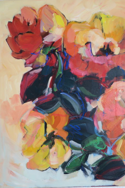 "Les roses du jardin" başlıklı Tablo Nadine Nacinovic tarafından, Orijinal sanat, Akrilik