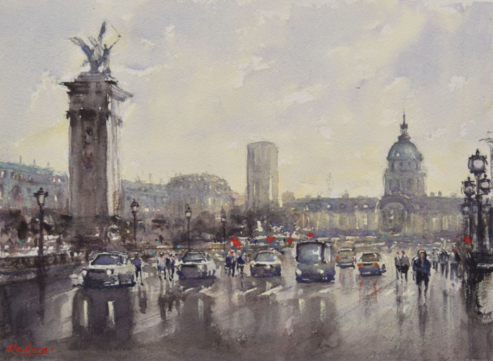 Paris after rain Painting by naderaben | Artmajeur