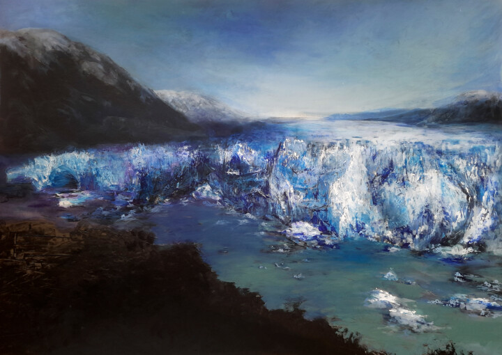 Painting titled "Perito Moreno" by Nadia Bedei, Original Artwork, Acrylic