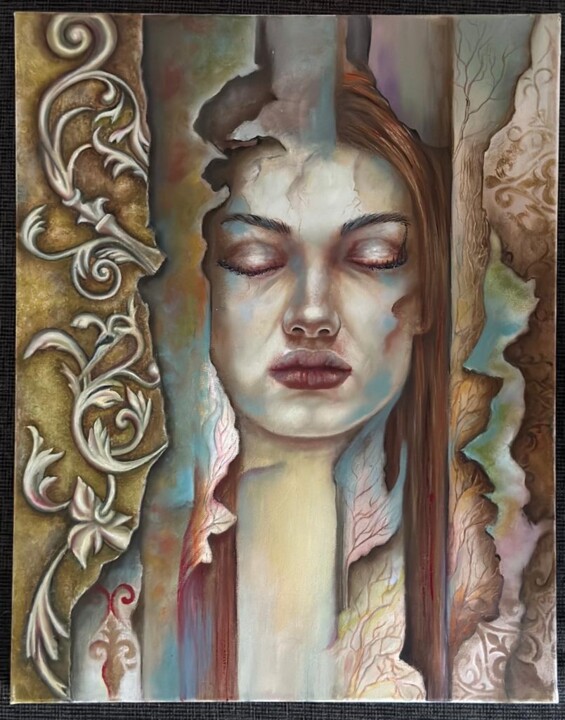 Painting titled "Droom" by Nadia Eidehlouei, Original Artwork, Oil