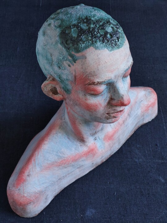 Sculpture intitulée "bust_12" par Nadiia Otriazha And Fedir Bushmanov, Œuvre d'art originale, Céramique