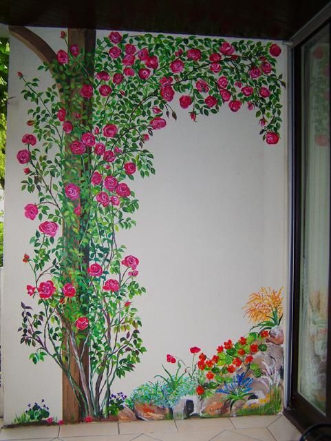 Pintura titulada "Mur de terrasse "le…" por Nadine Coffinier, Obra de arte original
