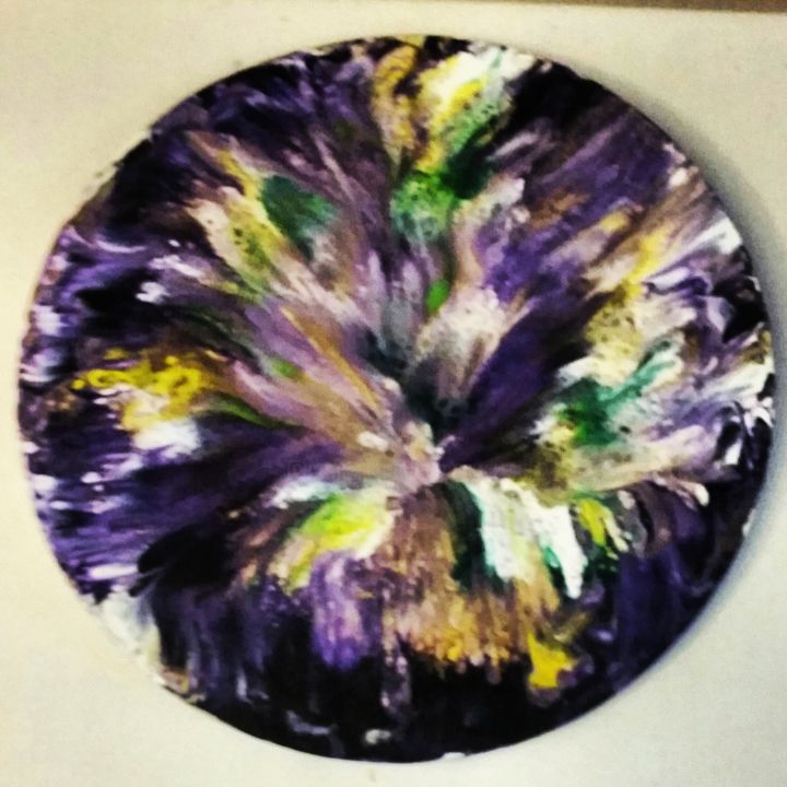 Картина под названием "Fleurs violettes" - Nagwa Safey, Подлинное произведение искусства, Акрил