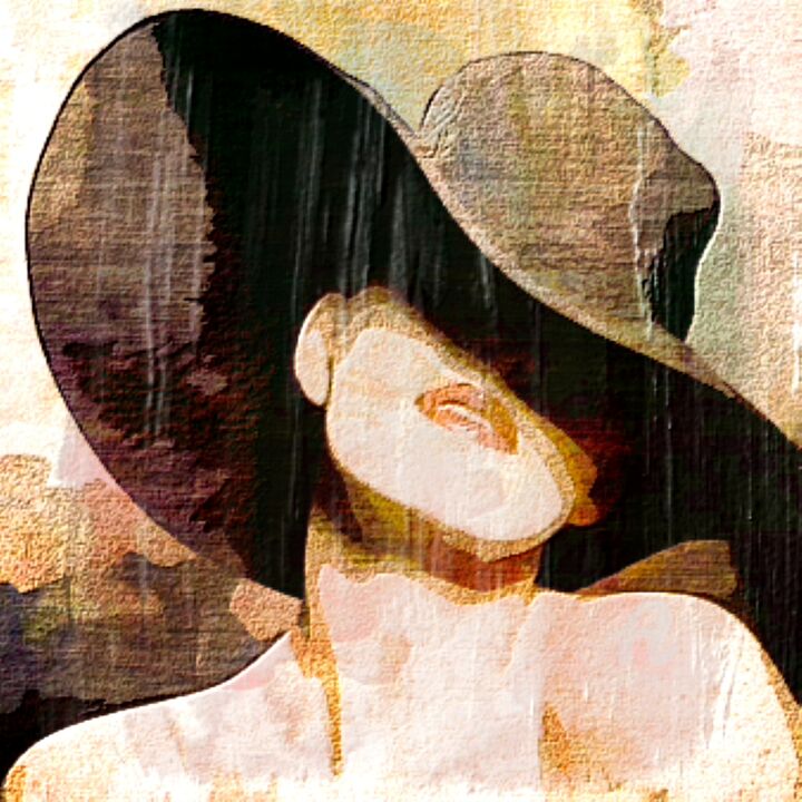 Arte digital titulada "Woman with hat" por Nando Poluakan, Obra de arte original, Pintura Digital