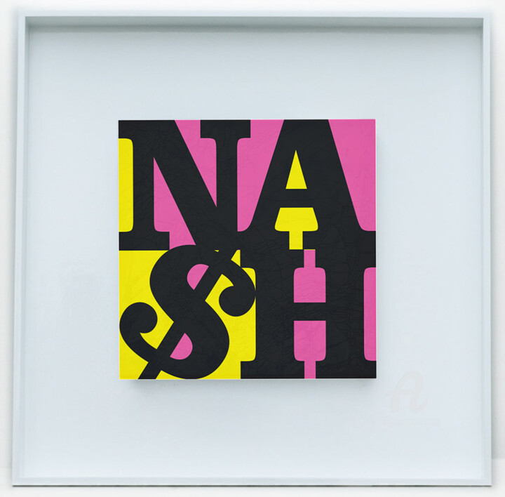 Schilderij getiteld "NA$H" door Na$H, Origineel Kunstwerk, Acryl Gemonteerd op Houten paneel
