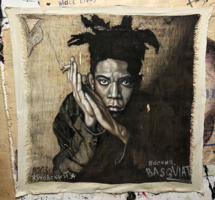 Painting titled "Basquiat" by Aleksandr Zhukovskii, Original Artwork, Oil