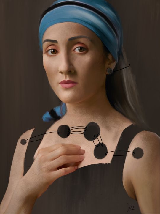 Digital Arts titled "Woman r" by Nasy Zachou, Original Artwork, Digital Painting