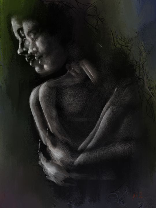 Digital Arts titled "woman 12" by Nasy Zachou, Original Artwork, Digital Painting