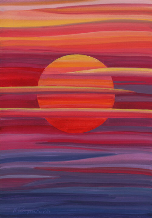 "Sunset. Space. Abst…" başlıklı Tablo Nata Korpusova tarafından, Orijinal sanat, Suluboya