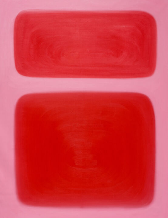 Peinture intitulée "Pink Red" par Nataliia Sydorova, Œuvre d'art originale, Huile Monté sur Châssis en bois