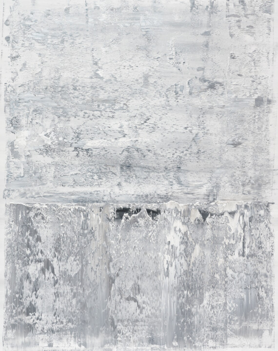 绘画 标题为“White Gray” 由Nataliia Sydorova, 原创艺术品, 油 安装在木质担架架上