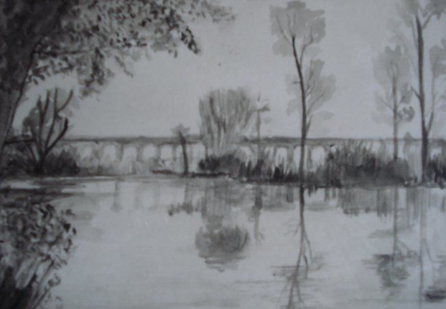 Aquarelle en noir et blanc