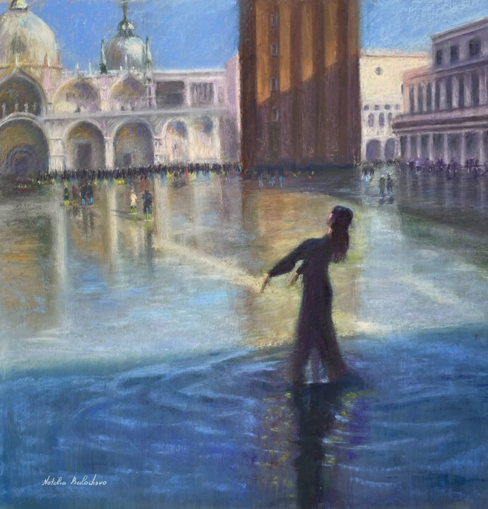 Malarstwo zatytułowany „love in Venice  por…” autorstwa Natalia Balashova. Pastelist., Oryginalna praca, Pastel