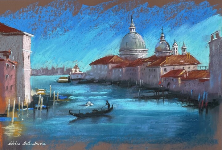 Malarstwo zatytułowany „Venice.  City pastel” autorstwa Natalia Balashova. Pastelist., Oryginalna praca, Pastel