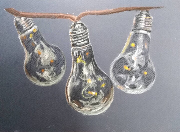 Dibujo titulada "Bulbs" por Natalia Bokhanova, Obra de arte original, Pastel