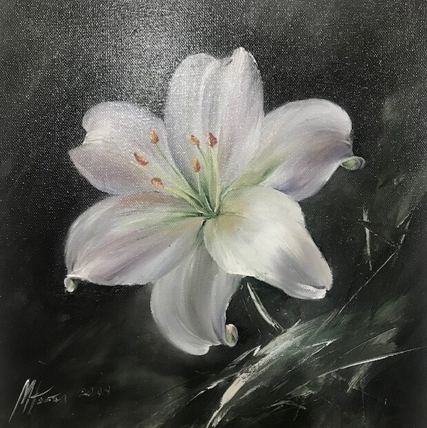 Peinture intitulée "Lily" par Natalia Mariamova, Œuvre d'art originale, Huile Monté sur Châssis en bois